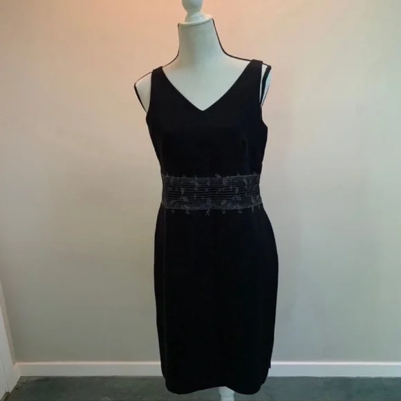 VINTAGE CASUAL CORNER BLACK EVENING DRESS SIZE 10 - Picture 4 of 15